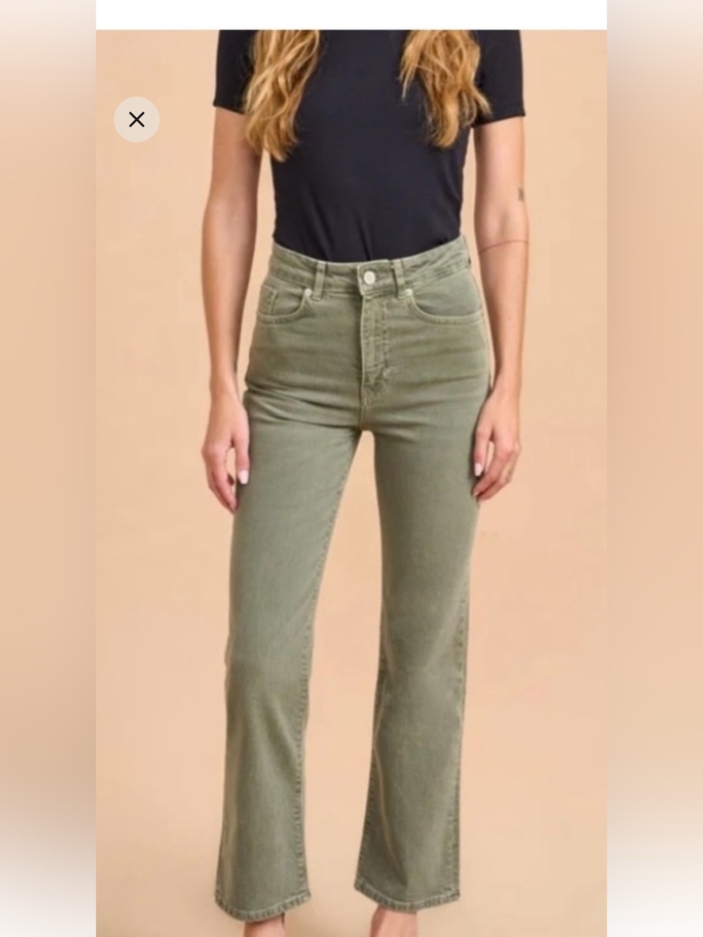 La ligne- the Meredith High-Rise cropped Jeans in Olive Green